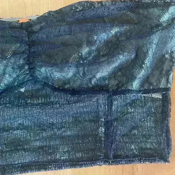 Free People Shape Of You Boho Fairy Sexy Lace Maxi Skirt Set Navy Combo Size XL - Picture 13 of 14